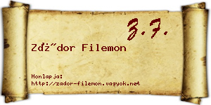Zádor Filemon névjegykártya
